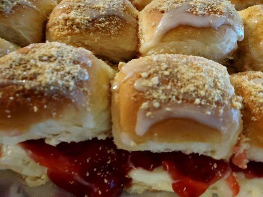 Cherry Cheesecake Sliders.
May be pre-ordered by the dozen.