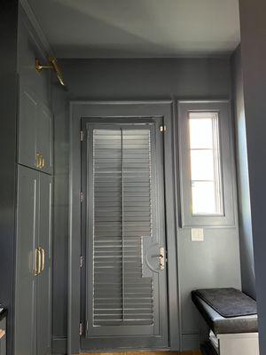 Mudroom paint from bright colors to dark and moody.