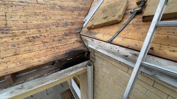 Damaged/rotten wood  under gutter