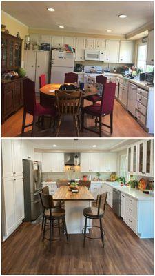 Kitchen remodel, before & after