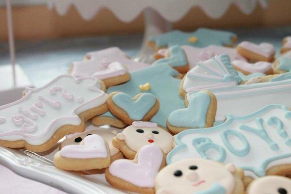 Gender reveal party cookies