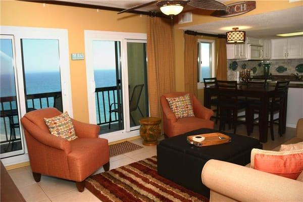 Living room with unobstructed ocean views