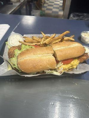 Fish and fries basket. Delicious.