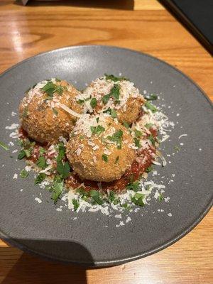 Mushroom pancini risotto balls