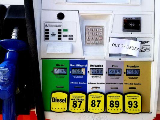 Variety at the pump at CIRCLE K/FLASH FOODS in Thomaston, Georgia.