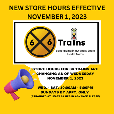 New Store Hours as of 11/1/23