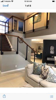 Interior Staircase Updated from Wooden Railing to Modern Cable Wire