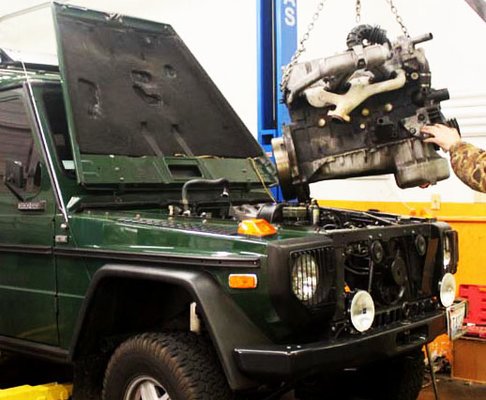 Mercedes W460 G-Wagen 300GD turbo diesel engine swap