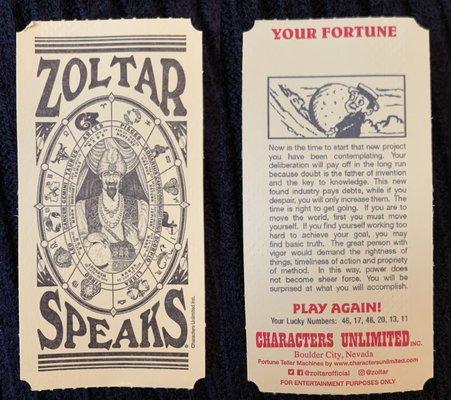 Zoltar's excretions