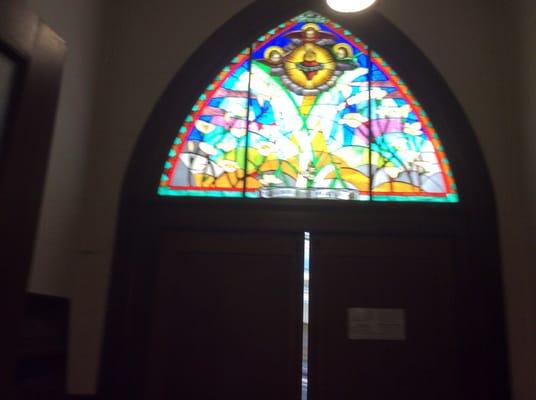 Beautiful edifying stained glass throughout