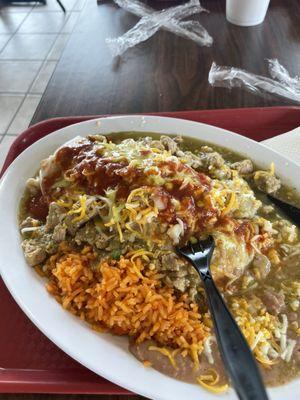 Chili verde wet burrito