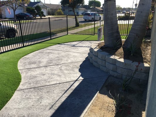 Custom Stamped Concrete & Drought Tolerant Landscape.