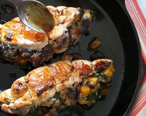 Butternut Squash and Fig Stuffed Turkey Breast