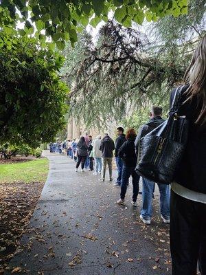 The jury duty check-in line