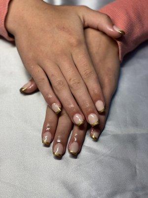 Dip nail set with tips, call or text (316)765-5236 to book an appointment!