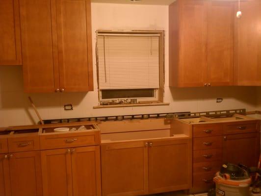 Cabinets ready for granite counter top