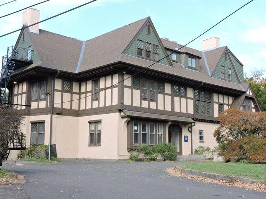 Asphalt Shingles on a New Haven Half-timber Victorian.