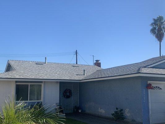 New shingle roof. 50year cool roof. City of Carson, CA