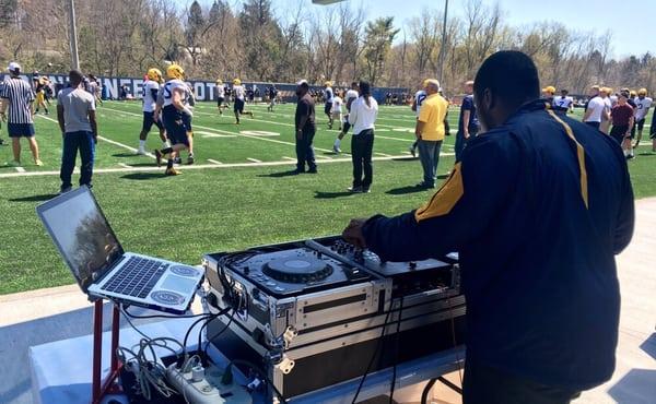 DJ Dollar at WVU Football Spring Practices