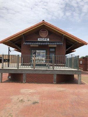 7/18/18. Wednesday. Exterior. Cool Train Station. Driving from Hot Springs to Shreveport. Stopped for lunch across the street at Tailgaters.