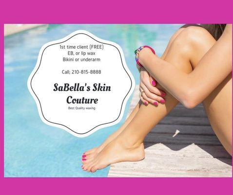 Give SaBella's a try Free Eyebrow, lip or underarm wax with your 1st service.