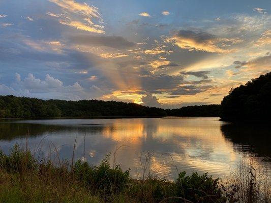 Sunset of secondary lake