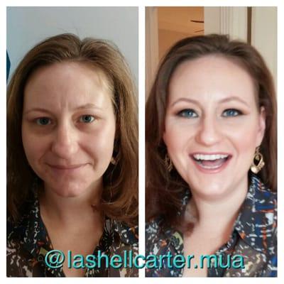 Before and after - airbrush makeup