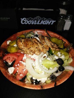 Greek Salad with grilled chicken.