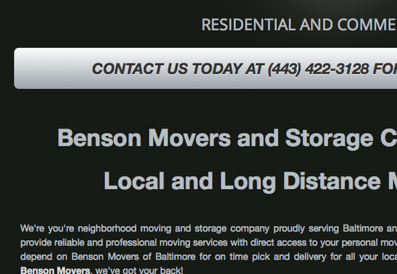 We're you're neighborhood moving and storage company. (443) 422-3128