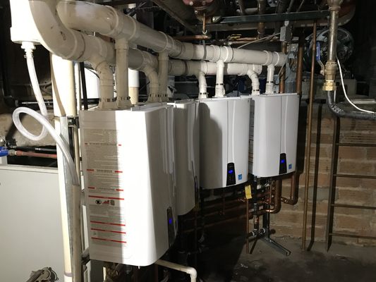 Bank of tankless water heaters