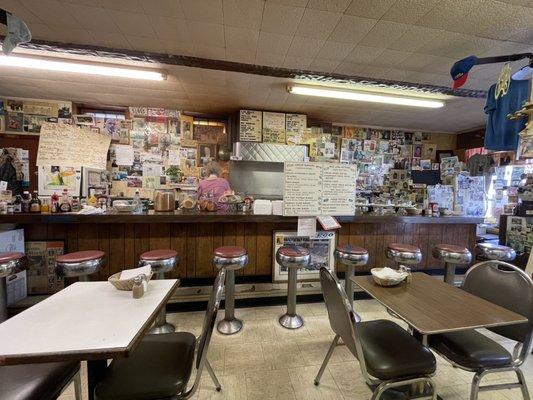 View of the counter and grill