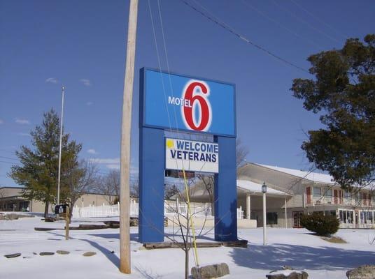 Winter View of Front of Motel 6