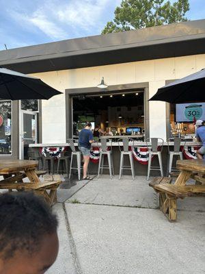 Outside bar and seating area