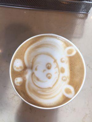 Very cool foam work on a latte!