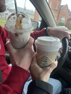 Peppermint white mocha and cookies and cream milkshake for the win!