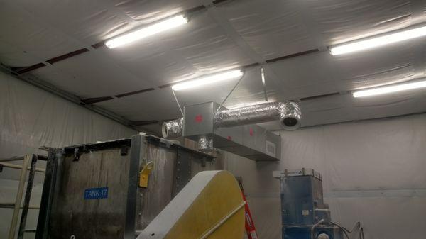 custom duct built to help keep employees cool while working