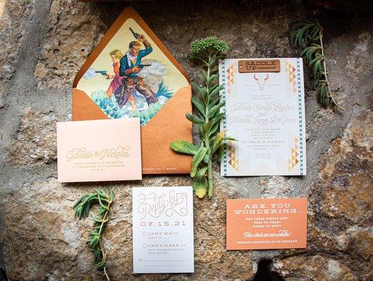 Wedding display of invites