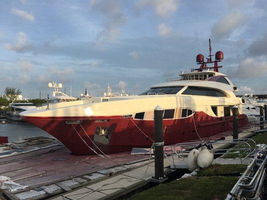 Pictured here is the 147' Maratani X in Fort Lauderdale Marina, FL