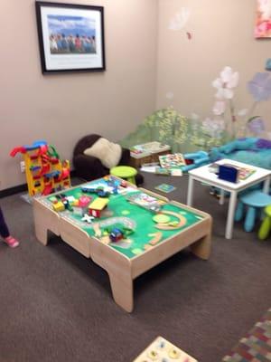 Kids play area. This office is VERY family friendly.