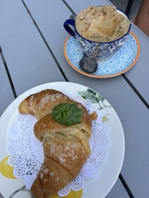 pistachio cornetto & chocolate affogatto