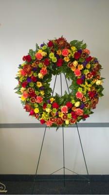 Sympathy floral wreath.