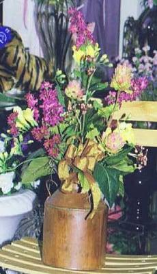 Silk Flower Arrangements - your container or ours - this is Country Themed