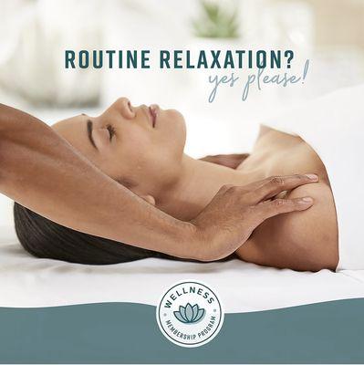 Join our Wellness Membership Program and enjoy the benefits of routine relaxation with Elements Massage Wendell Falls.