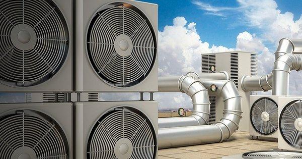 Commercial HVAC installation.