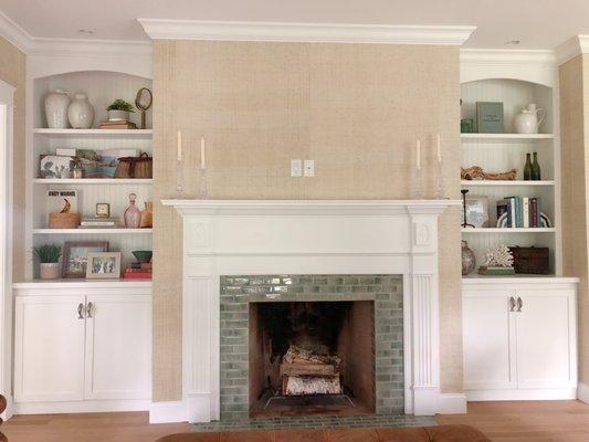 Chris wired above my fireplace for cable so I can mount a TV and have all cords hidden