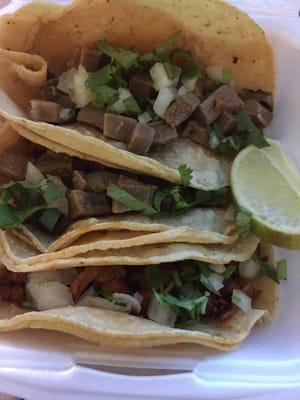 Street tacos! Tongue, pork and steak