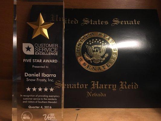 :) Award winning Staff and honored by one of our great senator what company can say that?