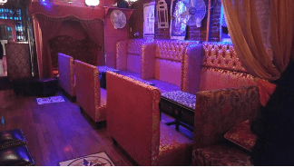 Benches in a lounge located in Manhattan, part of a complete interior design of the lounge.