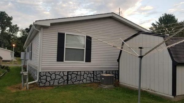 New skirting on manufactured home.