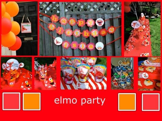 Elmo Party designed for toddler birthday in Arlington VA.